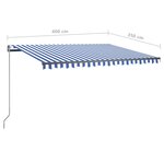 vidaXL Auvent automatique sur pied 400x350 cm Bleu/Blanc
