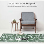 Tapis extérieur terrasse réversible - Tapis de jardin imperméable et résistant UV - Motif abeille - Vert - 180x120 cm - HOMESCAPES
