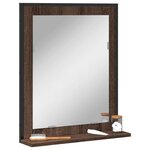 vidaXL Miroir de salle de bain et étagère chêne marron bois ingénierie