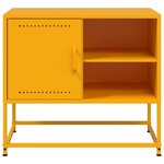 vidaXL Meuble TV jaune moutarde 68x39x60 5 cm acier