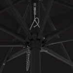 Parasol carré vidaXL avec lumières LED 295x245 cm en noir