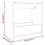 vidaXL Table d'appoint Sonoma gris 50x26x50 cm Bois d'ingénierie