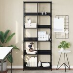 vidaXL Bibliothèque noir 78 5x33x188 5 cm bois d'ingénierie