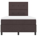 vidaXL Lit à ressorts avec matelas marron foncé 120x200 cm en tissu