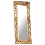 vidaXL Miroir sculpté à la main Marron 110x50 cm Bois de manguier