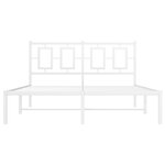 vidaXL Cadre de lit métal sans matelas et tête de lit blanc 140x190 cm
