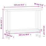 vidaXL Table de travail de cuisine 110x30x85 cm acier inoxydable