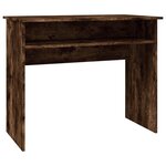 Bureau table poste de travail meuble d'ordinateur informatique étude chêne fumé 90 x 50 x 74 cm bois d'ingénierie brun 02_0023594
