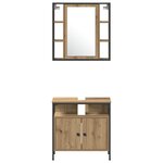 vidaXL Ensemble de meubles de salle de bain 4 pièces en chêne artisan en bois d'ingénierie