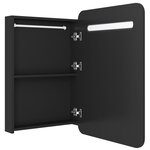 vidaXL Armoire de salle de bain à miroir LED noir 60x11x80 cm