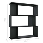 vidaXL Bibliothèque/Cloison Noir 80x24x96 cm cm Bois d'ingénierie
