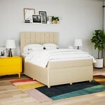 vidaXL Sommier à lattes de lit avec matelas Crème 140x190 cm Tissu