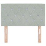 vidaXL Tête de lit LED avec boutons en cristal rembourrée gris clair 80 cm en velours