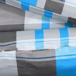 vidaXL Ensemble de housse de couette Bleu et gris 140x200 cm Coton
