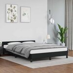 vidaXL Cadre de lit avec tête de lit sans matelas noir 140x200 cm