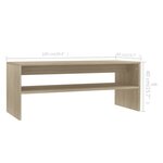 vidaXL Table basse Chêne sonoma 100x40x40 cm Bois d'ingénierie