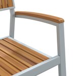vidaXL Set de salle à manger de jardin 5 pièces en bois d'acacia massif et métal