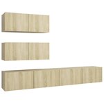 vidaXL Ensemble de meuble TV 4 Pièces Chêne sonoma Bois d'ingénierie