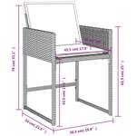vidaXL Chaises de jardin avec coussins lot de 4 gris clair poly rotin