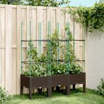 vidaXL Jardinière avec treillis marron 120x40x142 5 cm PP