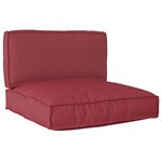 vidaXL Set de coussins sur palettes de 2 pièces rouge vin en tissu Oxford