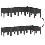 vidaXL Jardinière avec pieds noir 160x120x42 cm PP