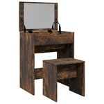 vidaXL Coiffeuse et tabouret chêne fumé 60x40x113 5 cm