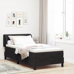Lit à ressort vidaXL avec matelas Noir 100x200 cm Velours