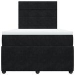 vidaXL Sommier à lattes de lit avec matelas noir 120x190 cm velours