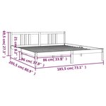 vidaXL Cadre de lit bois massif 180x200 cm super king