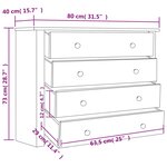 vidaXL Armoire latérale 80x40x73 cm Pin Assortiment Panama