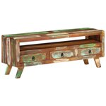 vidaXL Meuble TV Multicolore 110x30x40 cm Bois massif de récupération
