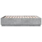 vidaXL Cadre de lit gris béton 140x190 cm bois d'ingénierie