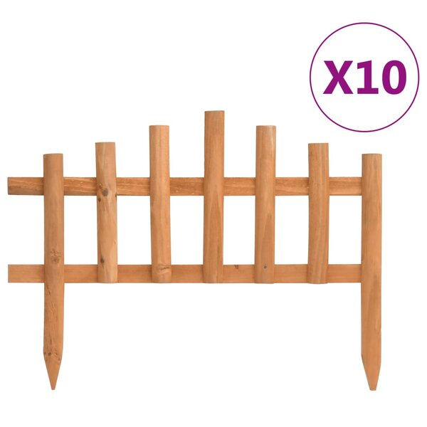 vidaXL Bordure de jardin 10 Pièces Bois de sapin 4 4 m
