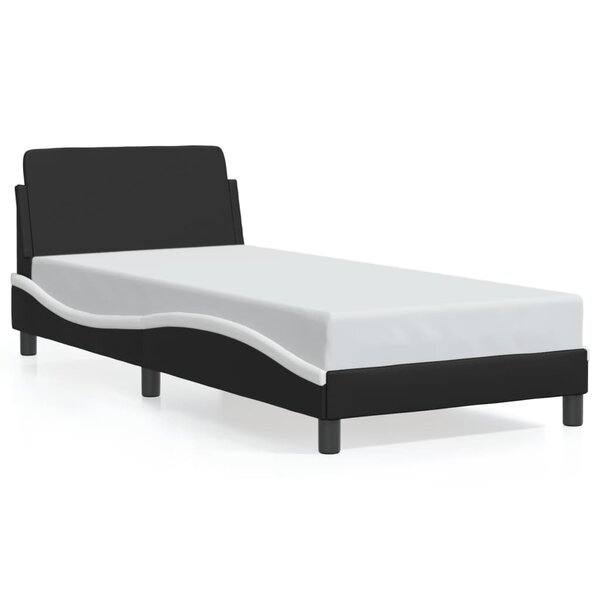 vidaXL Cadre de lit sans matelas noir et blanc 80x200 cm similicuir