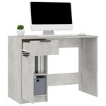 vidaXL Bureau Gris béton 100x50x75 cm Bois d'ingénierie