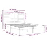 vidaXL Cadre de lit Blanc Bois massif 160x200 cm