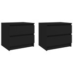 vidaXL Tables de chevet 2 Pièces Noir 50x39x43 5 cm Aggloméré