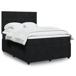 vidaXL Sommier à lattes de lit avec matelas Noir 140x190 cm Velours