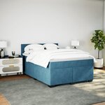 vidaXL Sommier à lattes de lit et matelas bleu 140x200 cm velours