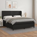 vidaXL Sommier à lattes de lit avec matelas Noir 160x200 cm