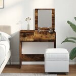 vidaXL Coiffeuse avec miroir chêne fumé 73x46 5x120 cm