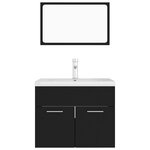 vidaXL Ensemble de meubles de salle de bain Noir Aggloméré