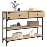 vidaXL Table console chêne sonoma 100x25x75 cm bois d'ingénierie