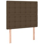 vidaXL Cadre de lit avec tête de lit marron foncé 100x200 cm Tissu