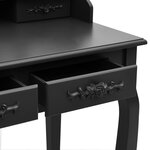vidaXL Ensemble de coiffeuse avec tabouret Noir 75x69x140 cm Paulownia