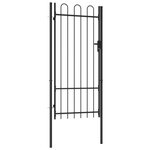 vidaXL Portillon simple porte avec dessus arqué Acier 1x2 m Noir