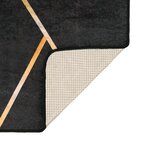 vidaXL Tapis lavable noir et doré 190x300 cm antidérapant