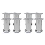 vidaXL Pieds ronds de canapé 8 Pièces Chrome 120 mm
