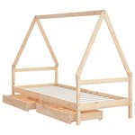 vidaXL Cadre de lit d'enfants et tiroirs 90x190 cm bois de pin massif